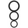 Shots Toys Set de 3 cockrings noirs en silicone
